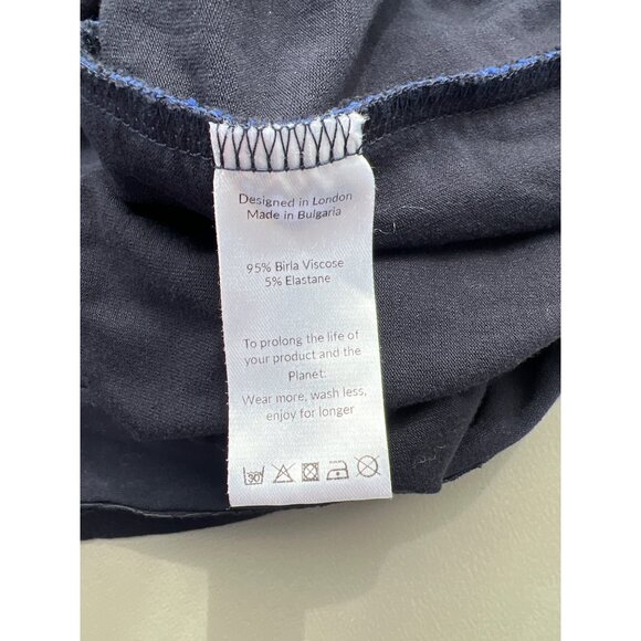 Saint+Sofia Meridian Dress Size 10 Long Sleeve Ruffle Hem Drawstring Waist Blue - Picture 7 of 9